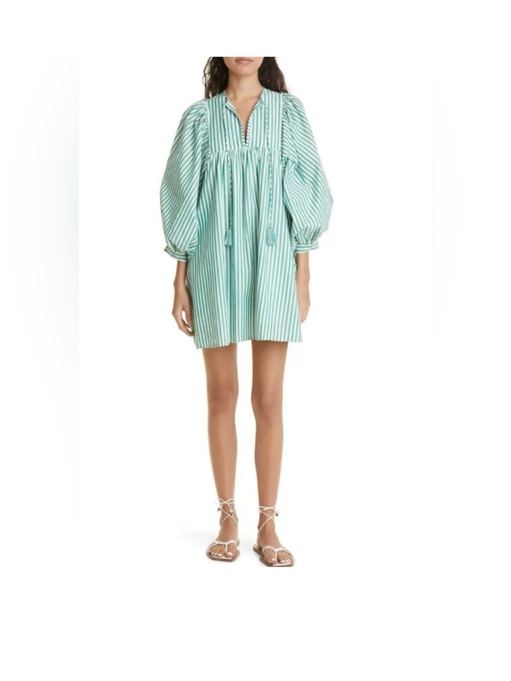 Mille Daisy dress in green stripe